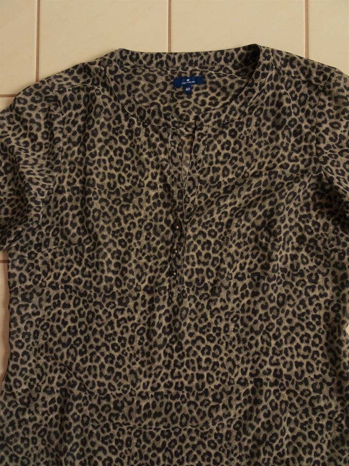 Damen Bluse Tunika Animal Print "Leopard" schwarz/grau Größe 40 in Roth