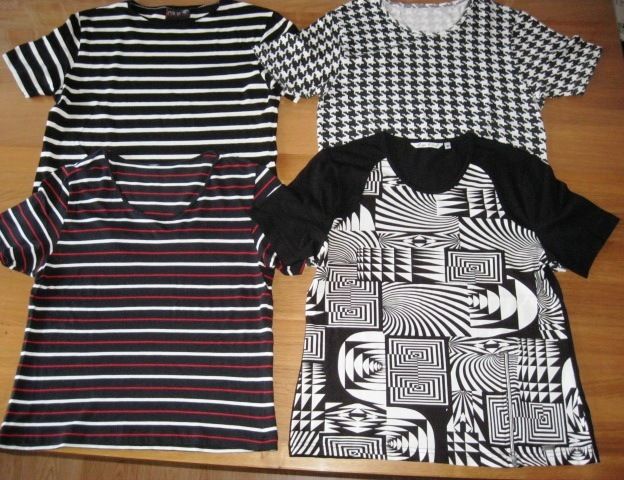 4 Kurzarm-Shirts in schwarz-weiß Gr. 40/42 -neuwertig- in Hirschau