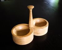 Salz-, Pfeffer-Menage DDR, Saliere, Gewürznäpfchen aus Holz Sachsen - Ottendorf-Okrilla Vorschau