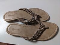 Sandale Damen Flops braun Ledersohle mit Glitzersteinchen Gr. 40 Bayern - Regensburg Vorschau