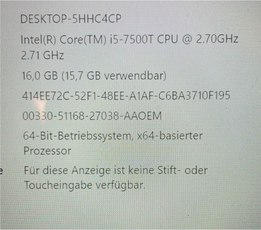 Dell Optiplex 5050 Micro Intel Core i5-7500T 2,7Ghz 16GB RAM in Mühldorf a.Inn