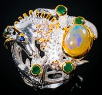 Einhorn Ring! Unikat! Natürlicher Voll Opal - 925 Silber Bayern - Bad Tölz Vorschau