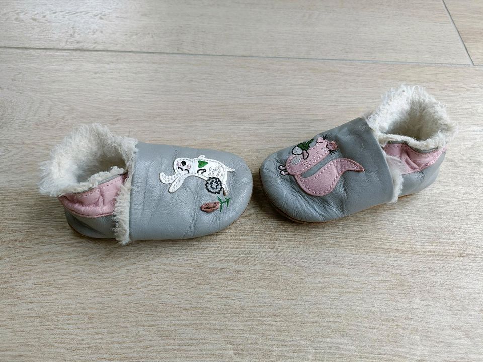 Krabbelschuhe warm Leder Gr.20 Eichhörnchen & Hase in Grevesmuehlen