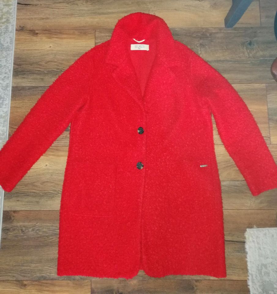 Tom Tailor Damen Bouclé Mantel Gr. Xl Fb. Rot in Friedrichroda