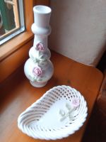 Blumenvase + Dekoschale Set Schale Porzellan weiß Rose Vase Bayern - Burgkunstadt Vorschau
