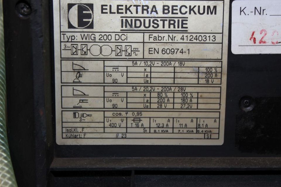 Elektra Beckum Wig 200 DCi Wig E Elektroden Schweißgerät 42285 in Dinslaken