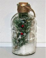 Weihnachtesdeko LED-Flasche Glas Beleuchtung Schnee Lichterkette Nordrhein-Westfalen - Kreuzau Vorschau