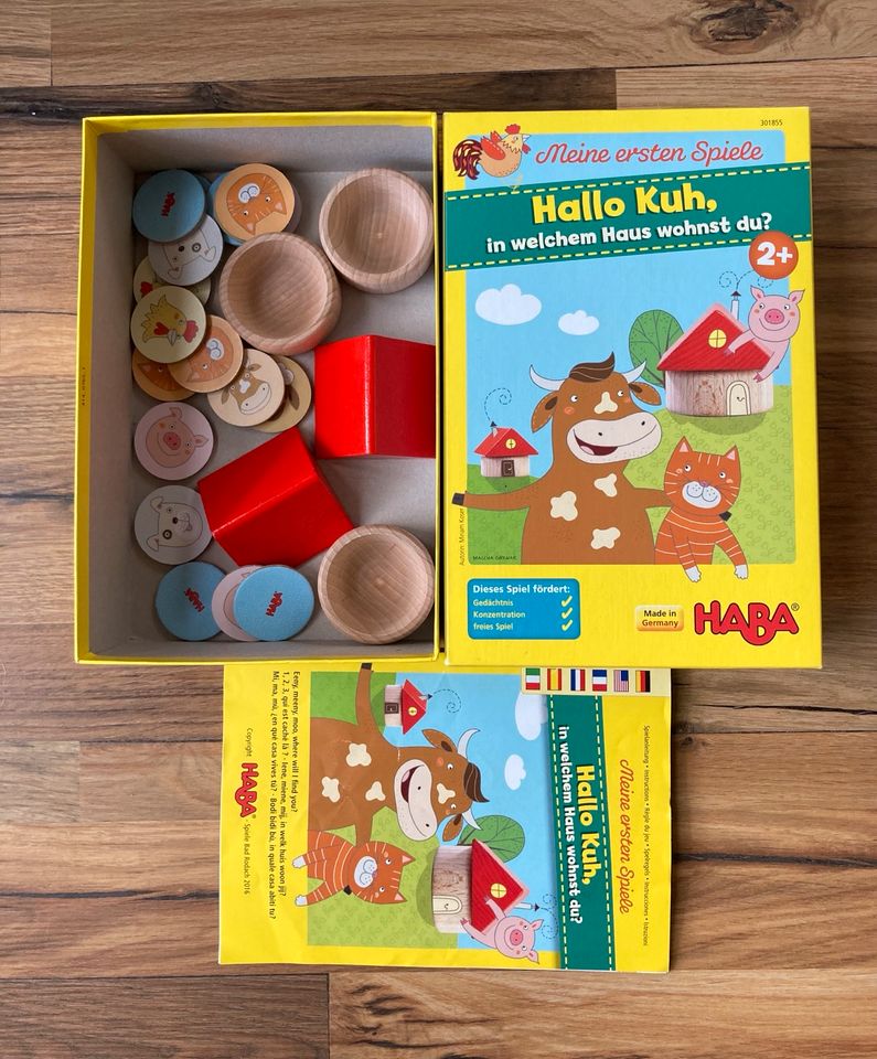 Kinderspiel von Haba „Hallo Kuh, in welchem Haus wohnst du?“ in Lahnau