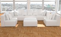 SET WOHNLANDSCHAFT SESSEL HOCKER ECKE MODULAR SOFA KUNSTLEDER Kr. München - Unterschleißheim Vorschau