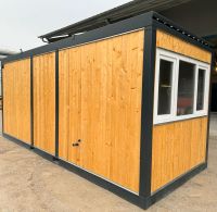 6 x 2,4m - Container zum Wohnen in Holzoptik - Bürocontainer mit Waschbecken -Baubüro Baucontainer Bürocontainer Containerbüro Office Büroraum Mannschaftscontainer Besprechungsraum Pausenraum Depot Bayern - Brunnen Vorschau