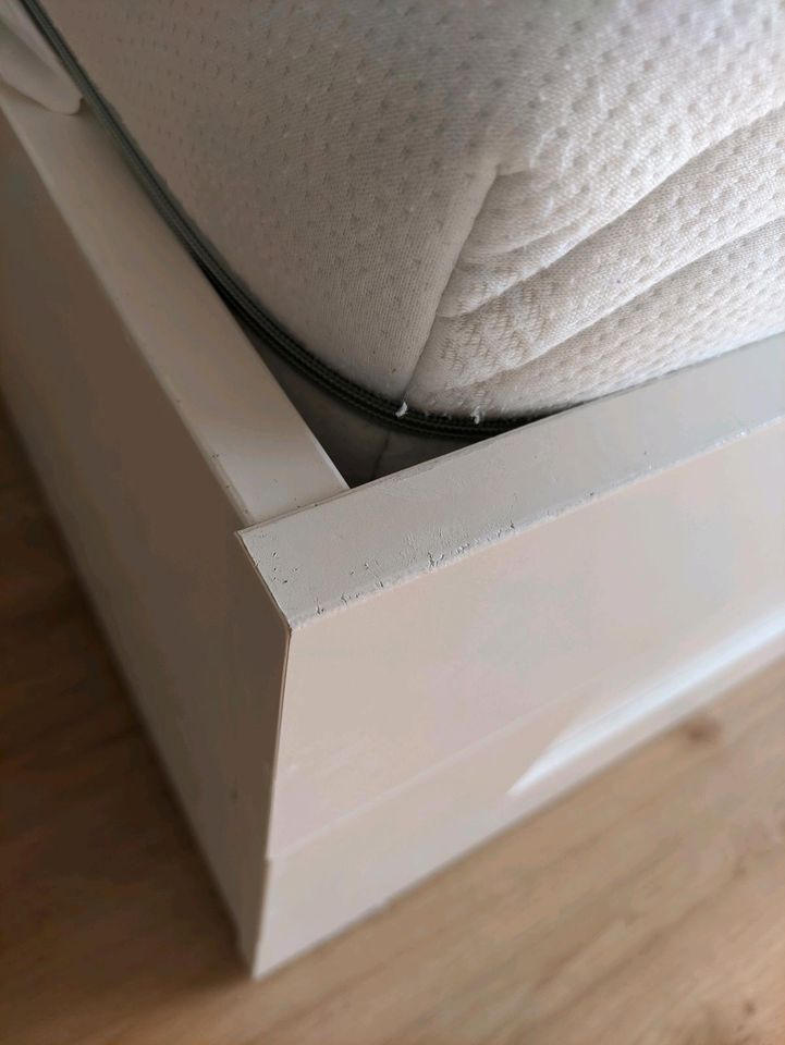 BRIMNES Bettgestell, Kopfteil und Schublade, weiß, 160x200 cm in Mietraching