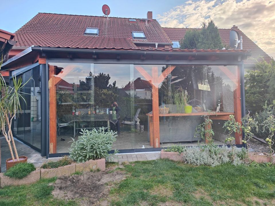 ALU Terrassenüberdachung - Carport - Glasschiebewand - Kaltwinter in Stadtallendorf