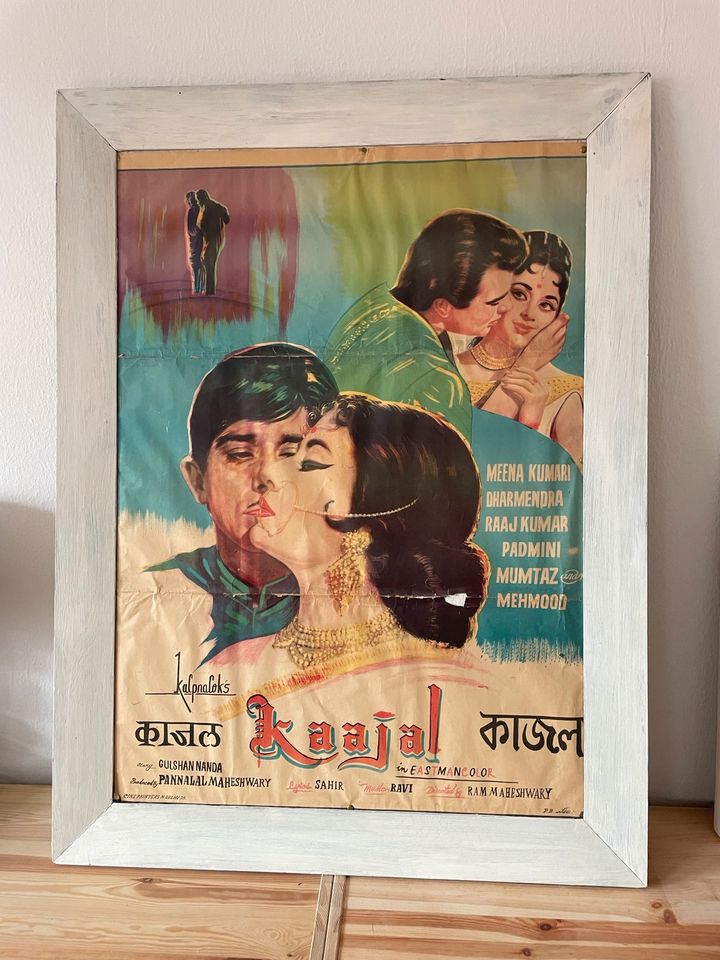 Original vintage Poster von 1965 Bollywood Filmplakat Kaajal in Köln