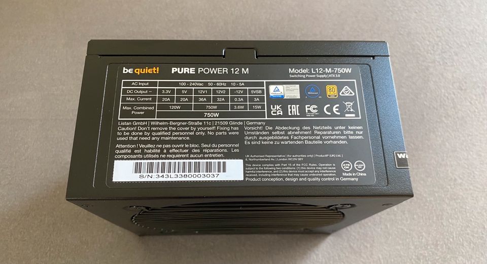 be quiet! Pure Power 12 M (750 W) Power Supply in Dachau