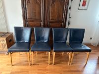 4 Stühle für Wohnzimmer, Leder, dunkelblau Köln - Rodenkirchen Vorschau