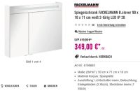 Spiegelschrank Fackelmann für Badezimmer 90 cm Niedersachsen - Burgdorf Vorschau