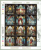 Guernsey Briefmarken Christmas 1993 Kirchenfenster Kreis Pinneberg - Wedel Vorschau