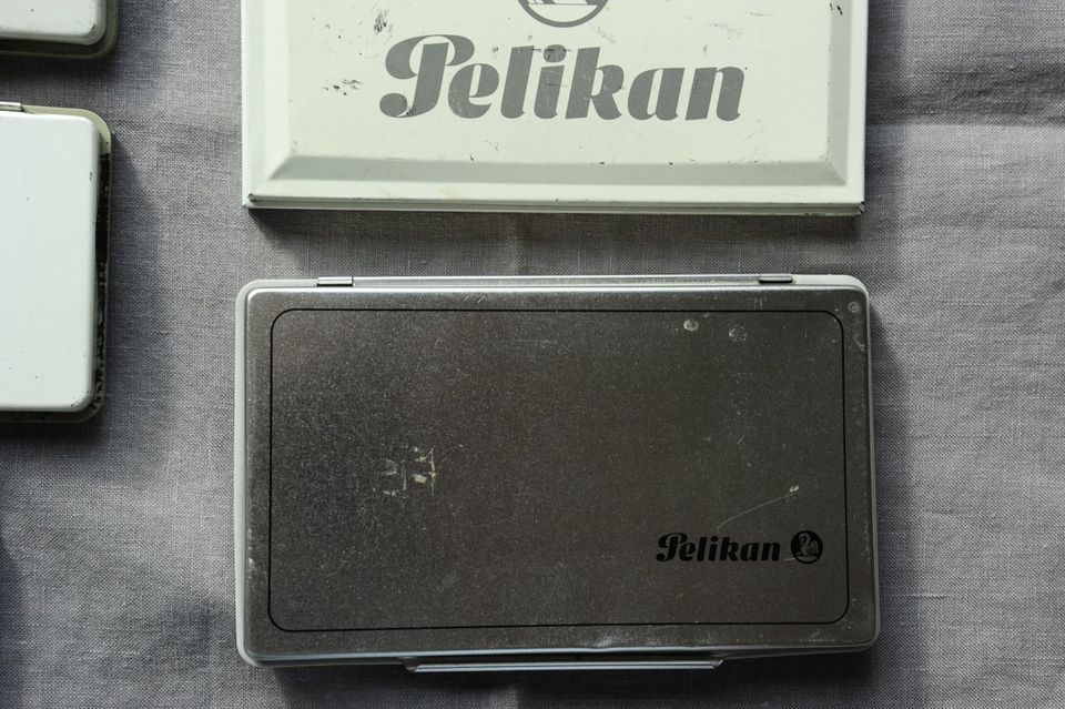 Pelikan Stempelkissen sehr alt 7 St Nr 1, 2 u 3 Blechdose Stempel in Ravensburg