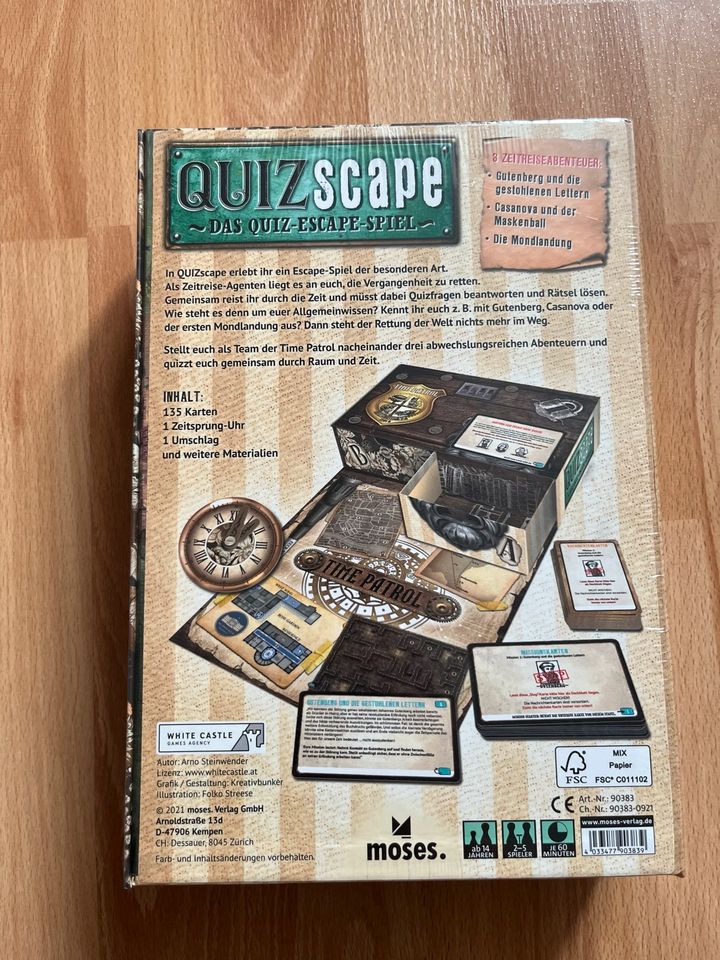 Quizscape - der goldene Buchstabe OVP Escape Spiel in Stuttgart