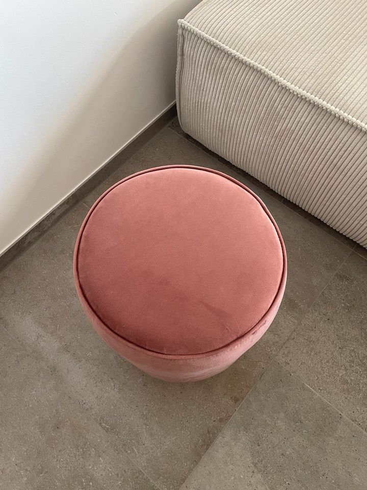 Pouf Hocker Samt rosa in Ravensburg