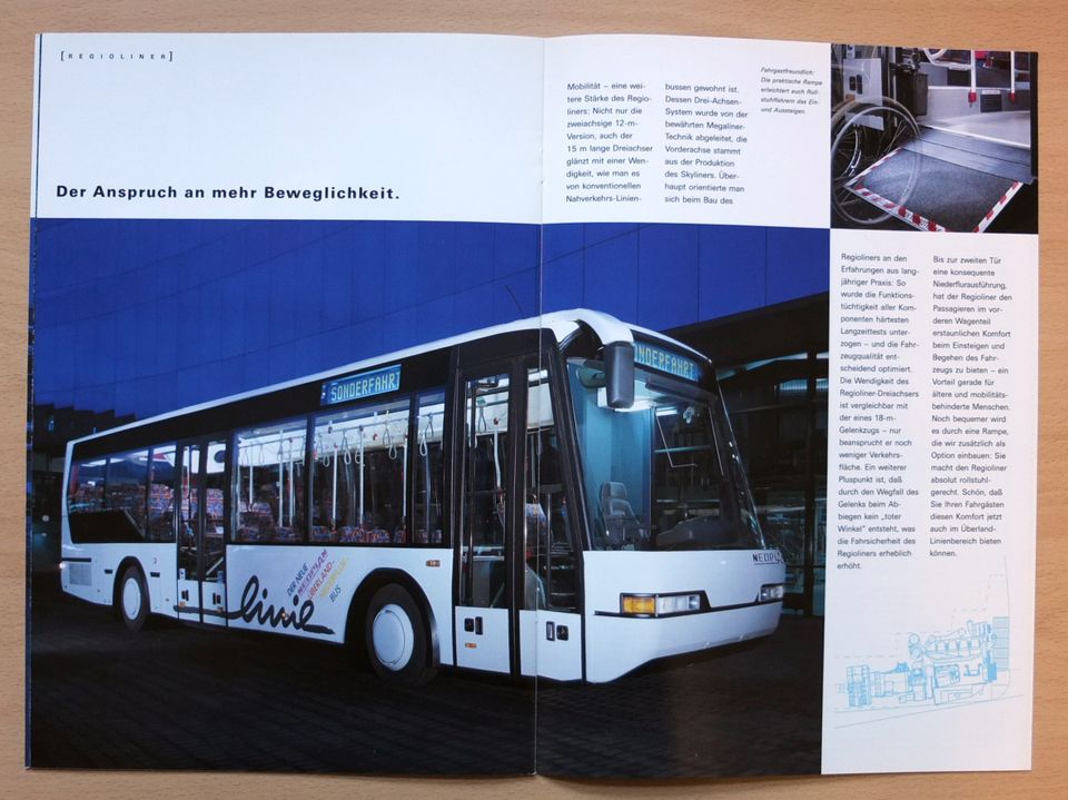 Autoprospekte Bus: Neoplan Regioliner, 1995 in Oberammergau