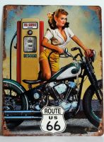 Blechschild Frau Motorrad Tanken Pin Up Girl NEU Niedersachsen - Bissendorf Vorschau