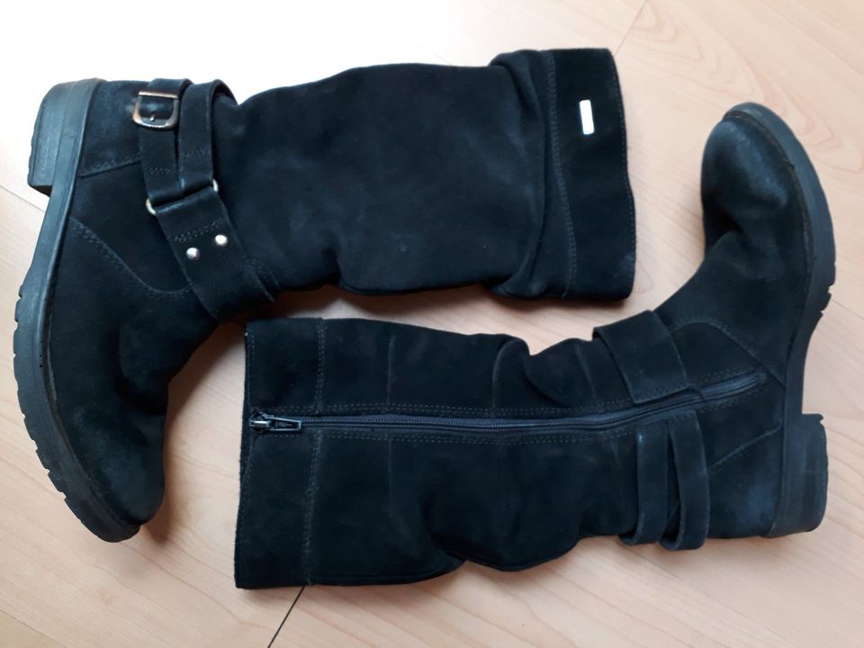 Gr.33 Schicke schwarze Ricosta Wildlederstiefel wasserdicht in Kalletal