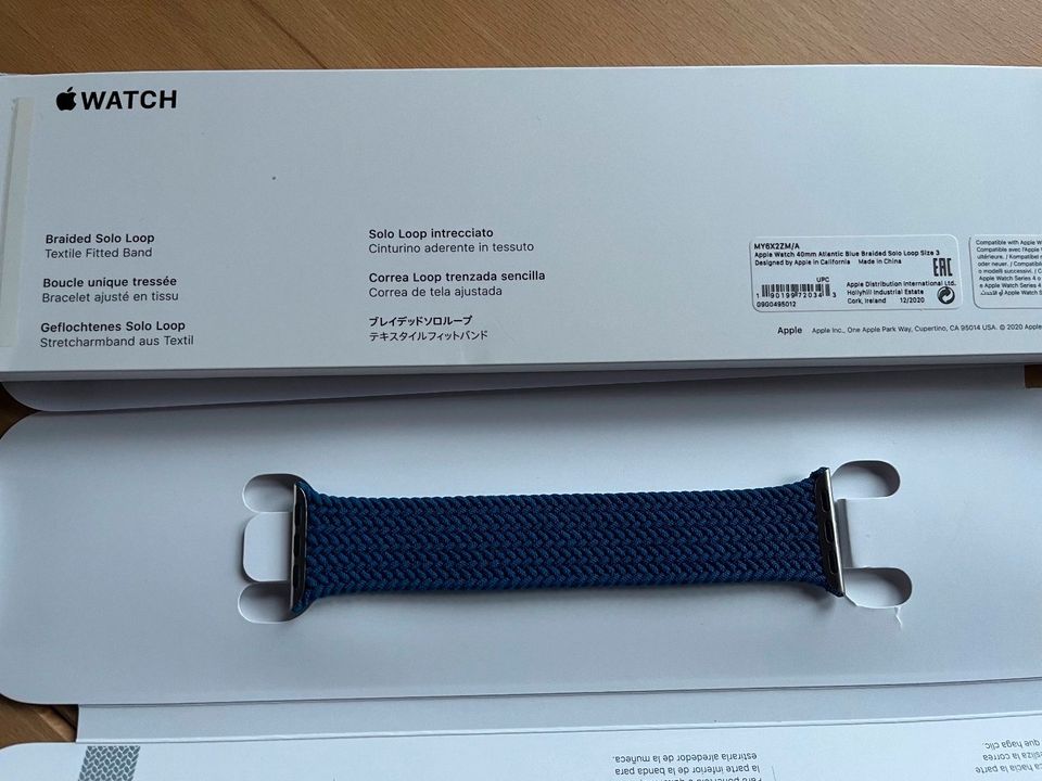 Apple Watch Armband Geflochtenes Solo Loop Size 3 Original in Erlangen