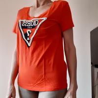 Guess Shirt, Gr. S, rot, Logo mit weiße Perlen, Top Zustand Bayern - Bad Reichenhall Vorschau