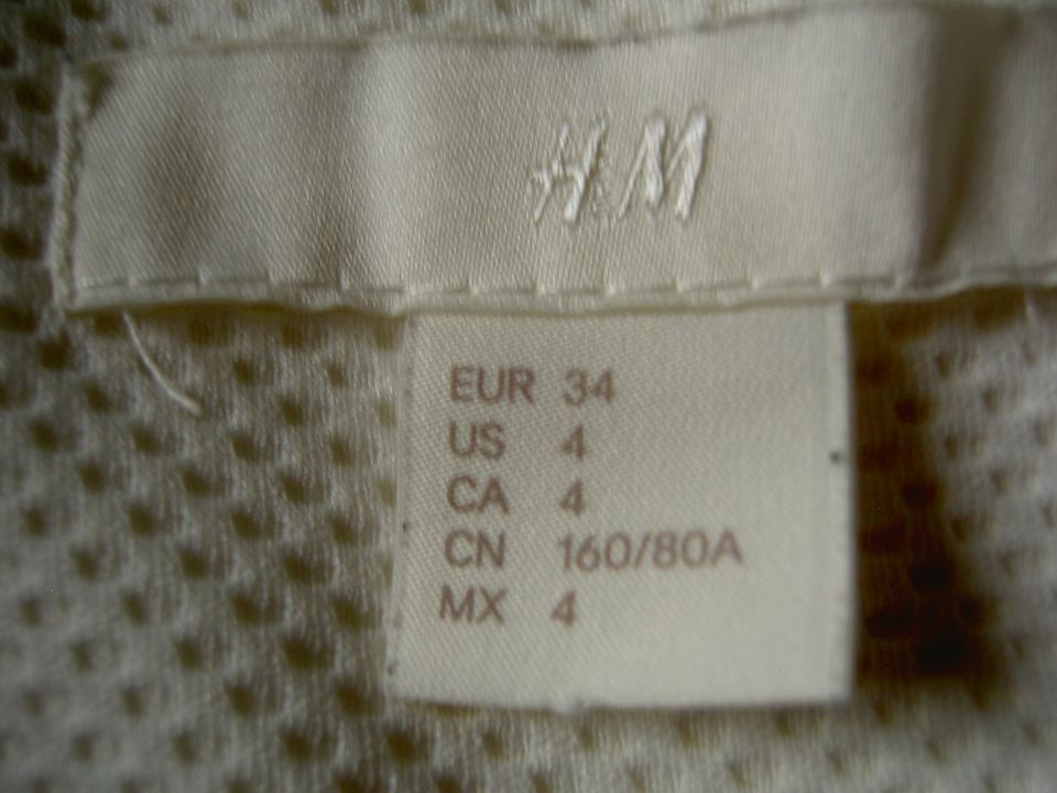 Mantel/Longblazer verschlusslos, H&M, Gr. 34, creme, 2x getragen in Tittling