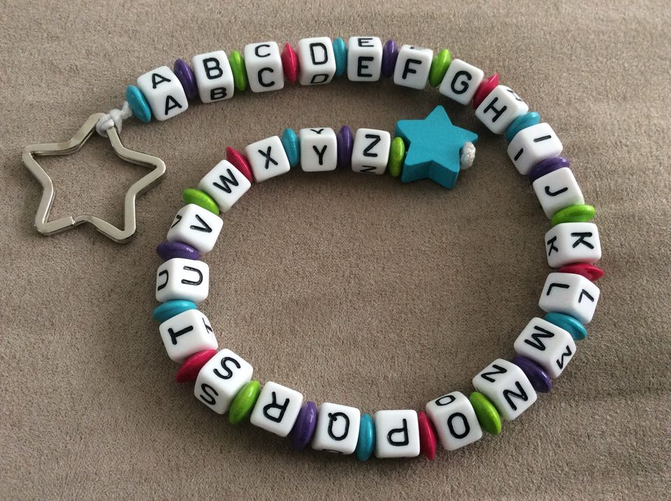 ❤️ ABC Kette Einschulung Geschenk Schulkind Name Lernhilfe in Düren