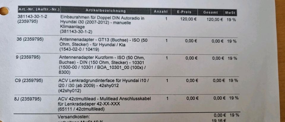 Umbauset Autoradio für Hyundai i30 (2007-2012) - Doppel DIN in Krefeld