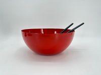 * SET EMAILLE SCHÜSSEL BOWL ROT Ø 26 CM SALATBESTECK MIDCENTURY Berlin - Charlottenburg Vorschau