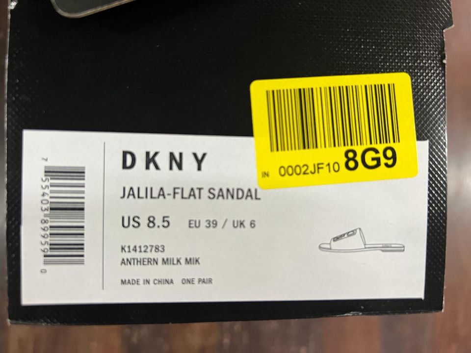 DKNY Jalila Flat Leder Sandale Weiß Größe 39 in Mülheim (Ruhr)