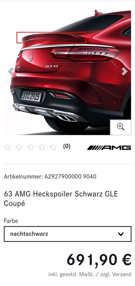 Mercedes GLE Amg Heckspoiler A2927900000 in München