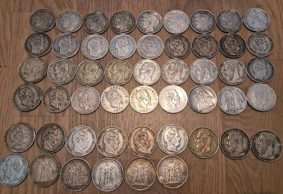 Riesiges Silbermünzen Konvolut Frankreich/Italien/Belgien in Köln