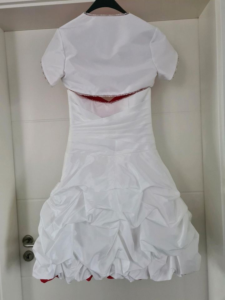 Brautkleid Wendekleid Coctailkleid Hochzeitskleid weiß rot 38 NEU in Jülich