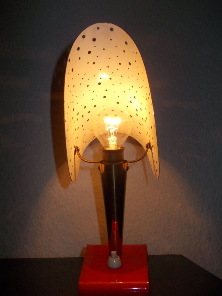 Vintage Tischlampe, 50er Jahre, Lochblech Design, Ernest Igl in Hannover
