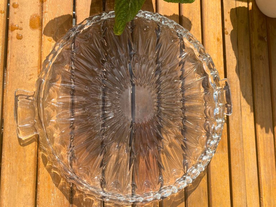 drehend Kuchenplatte Servierplatte Salatplatte Waltherglas Glas in Uhldingen-Mühlhofen