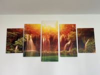 Wandbild Leinwand 5-Teilig 200x100 cm, Natur Wasserfall Sonne Niedersachsen - Braunschweig Vorschau