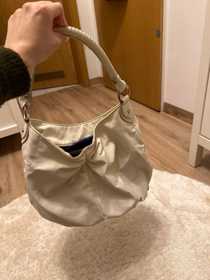 Kleine Handtasche Tasche Mexx creme beige Hobo Bag in Plauen