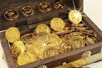 Piraten-Schatz- Gold-Münzen Kunststoff, 288 Stück Bayern - Griesstätt Vorschau