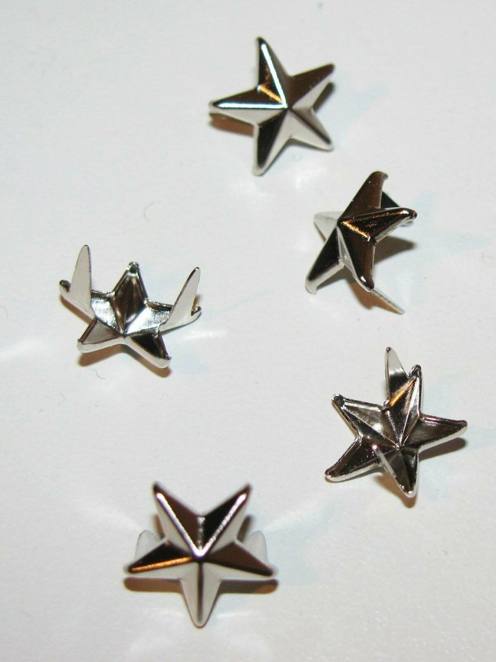 8 Stern-Nieten Nieten Sterne silber Deko DIY Sternnieten nähen in Schweinschied