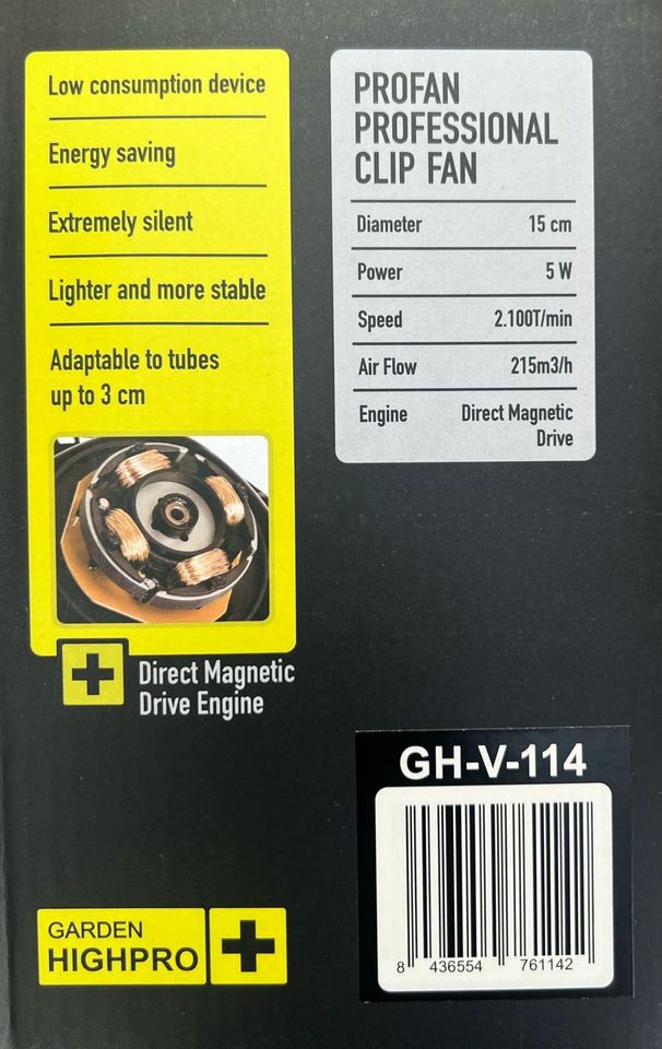 GHP Profan Highpro ø15cm 5W mit Clip Ventilator für Growbox in Düsseldorf