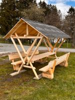 Waldschänke sitzgarnitur unterstand Gartenbank Laubenbank holzban Thüringen - Volkmannsdorf Vorschau