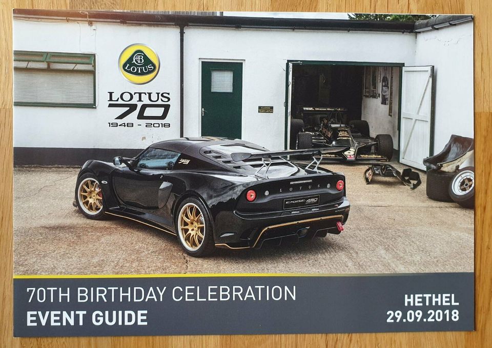 Lotus 70th Birthday Celebration - Event Guide - Hethel 29.09.2018 in Ingersheim