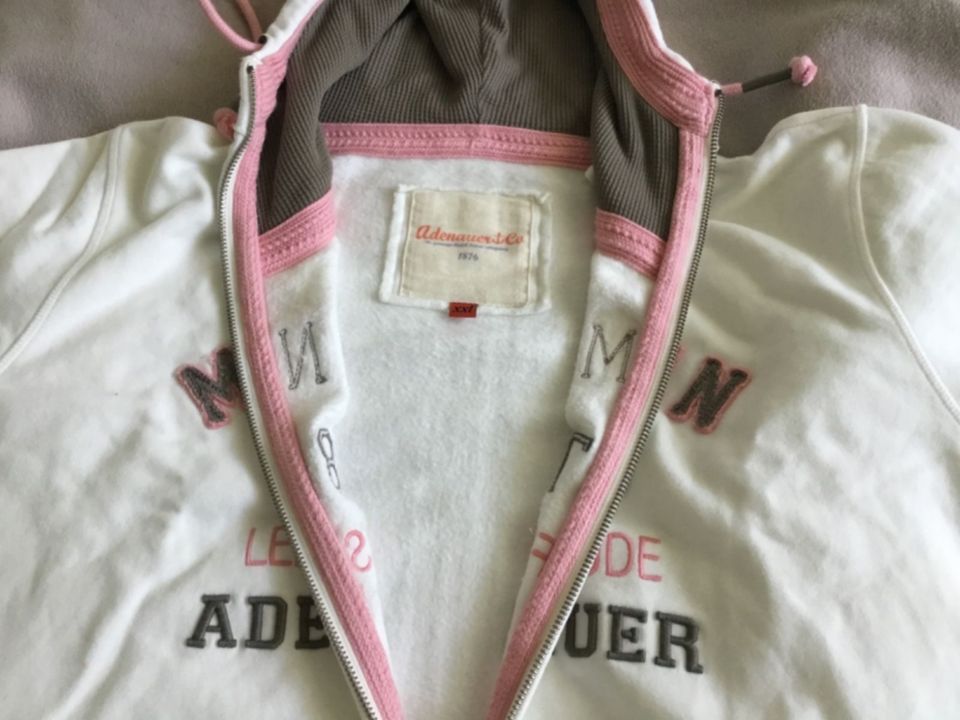 Adenauer Sweatshirtjacke, XXL, neuwertig, Beige mit rosa Akzenten in Lünen