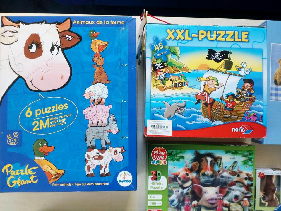 Kinder Puzzle, Tiere, Pferd, Pirat, 3D, Holzwürfel, Krokodil in Bremen