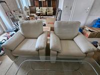 Verkaufe 2 Sessel mit 2er Couch aus Leder, weiß (Ewald Schillig Hessen - Dieburg Vorschau