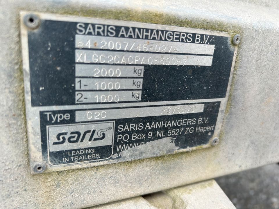 Saris Anhänger 2000kg mit MwSt in Gerhardshofen